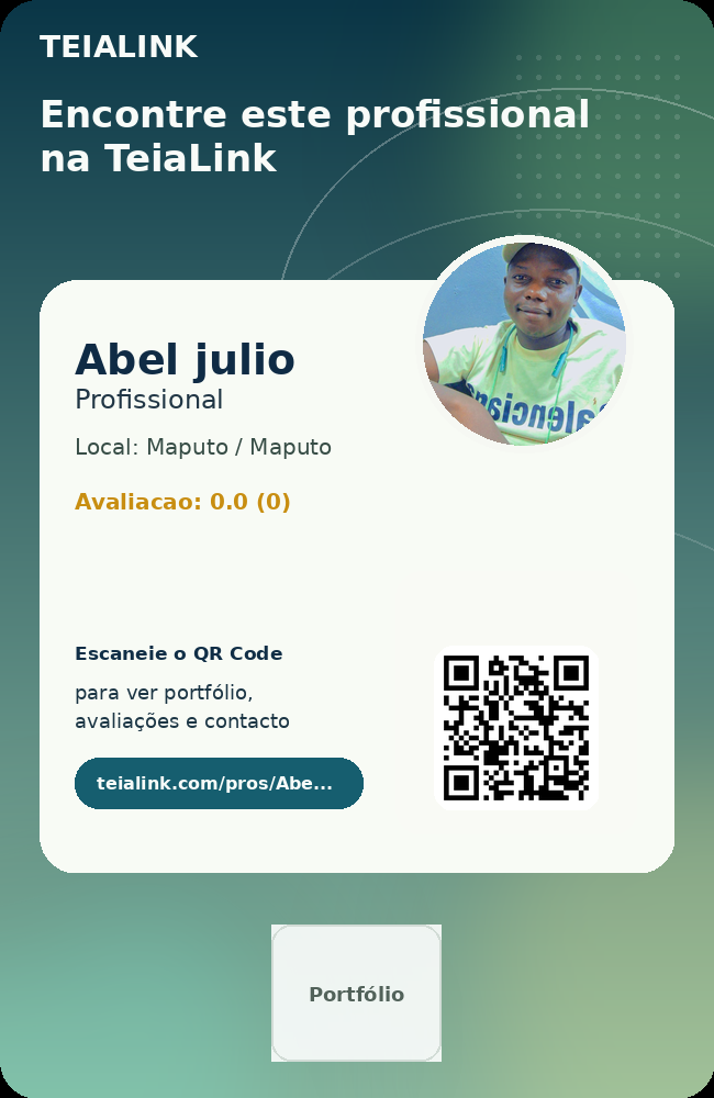 Cartão frente de Abel julio