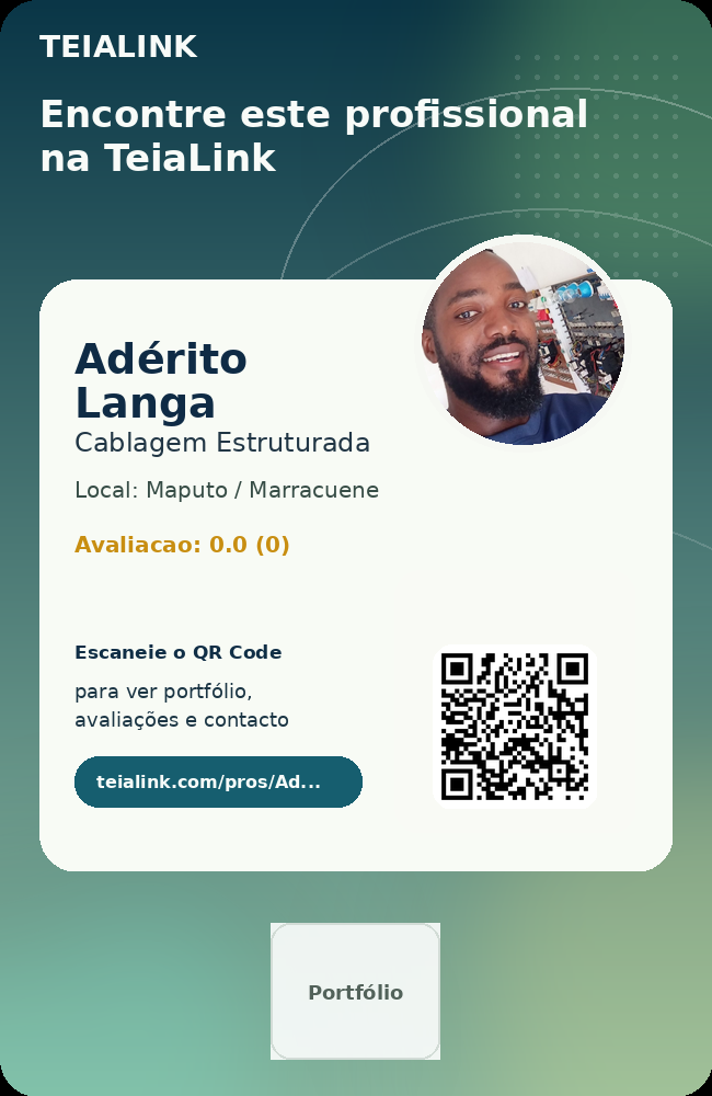 Cartão frente de Adérito Langa