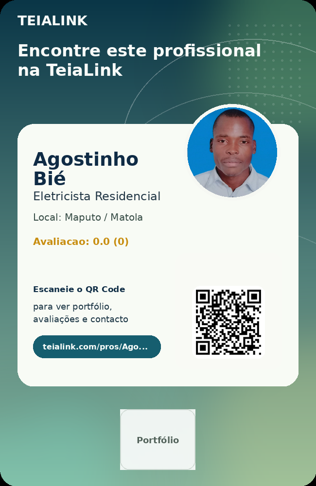 Cartão frente de Agostinho Bié