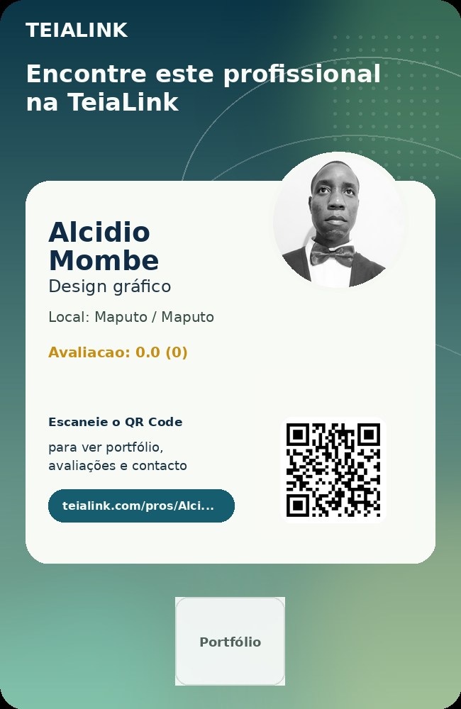 Cartão frente de Alcidio Mombe