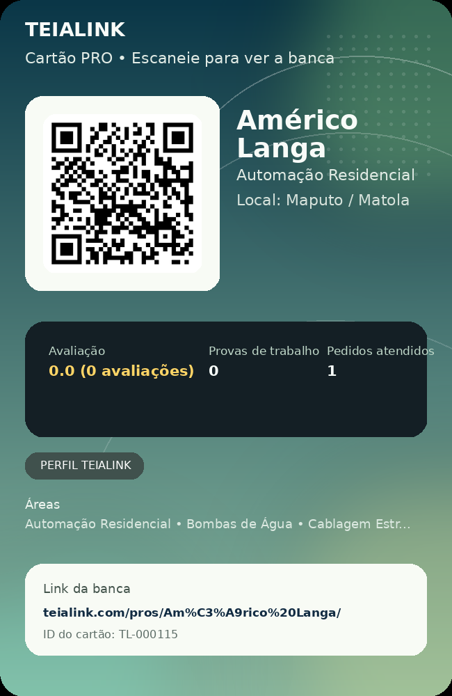 Cartão verso de Américo Langa