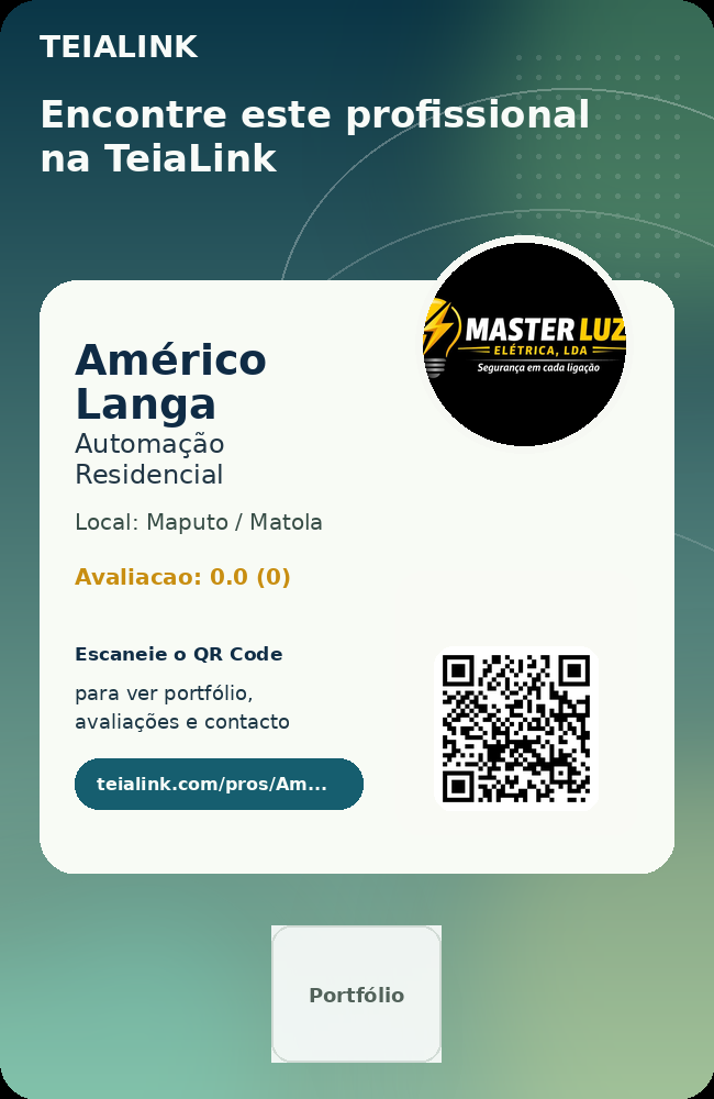 Cartão frente de Américo Langa