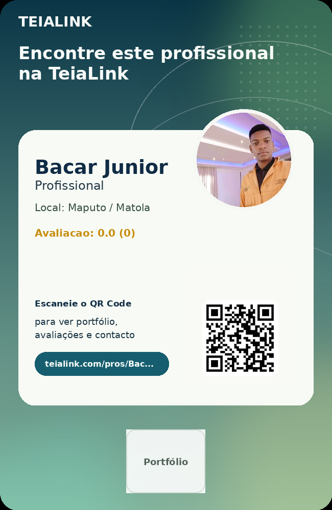 Cartão frente de Bacar Junior