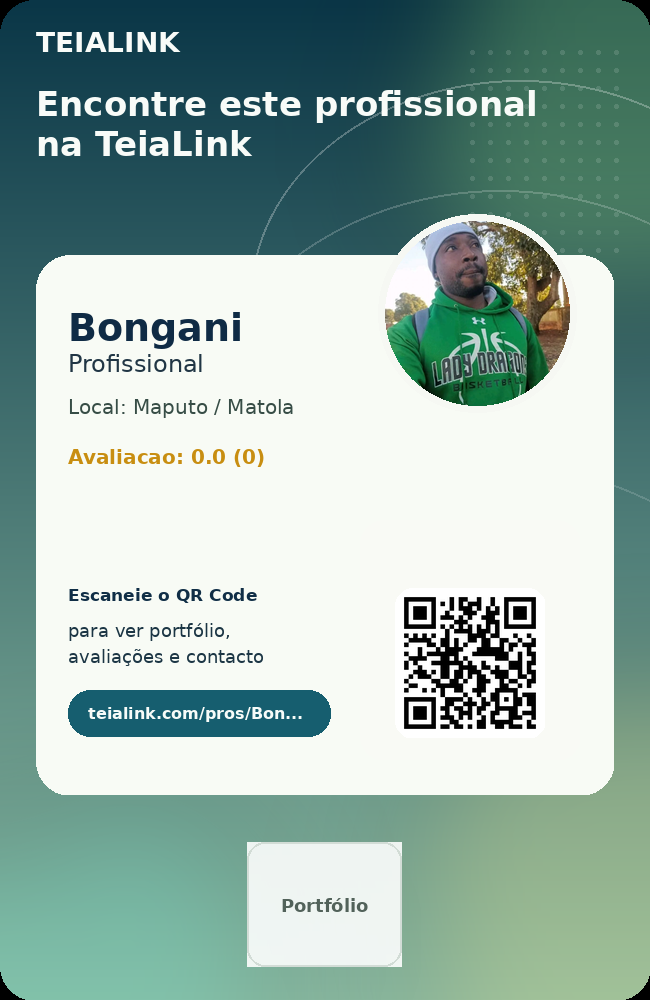 Cartão frente de Bongani