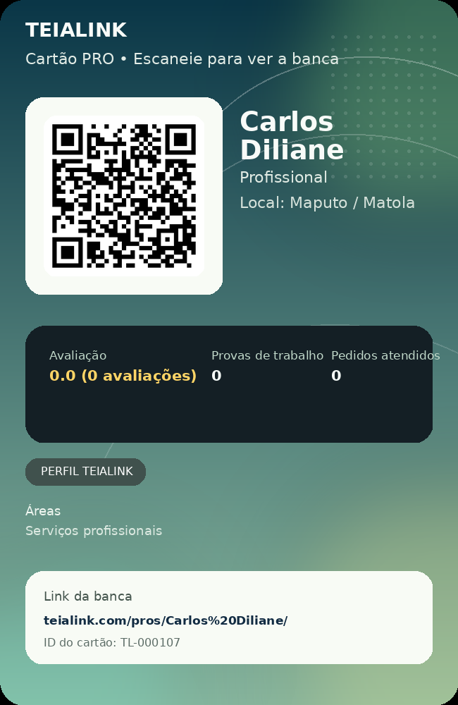 Cartão verso de Carlos Diliane