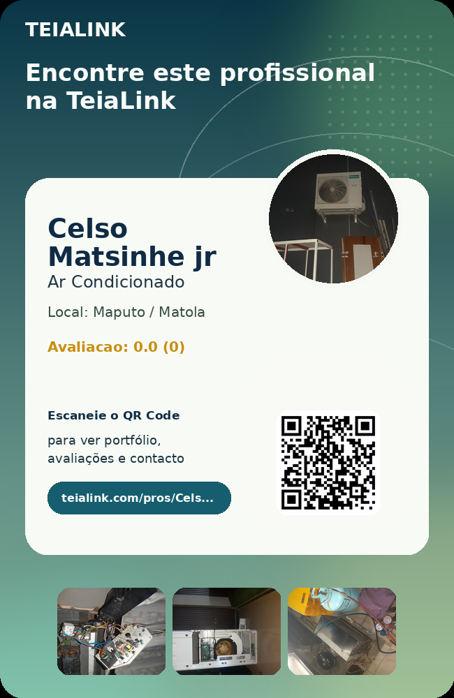 Cartão frente de Celso Matsinhe jr