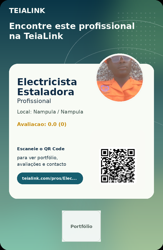 Cartão frente de Electricista Estaladora