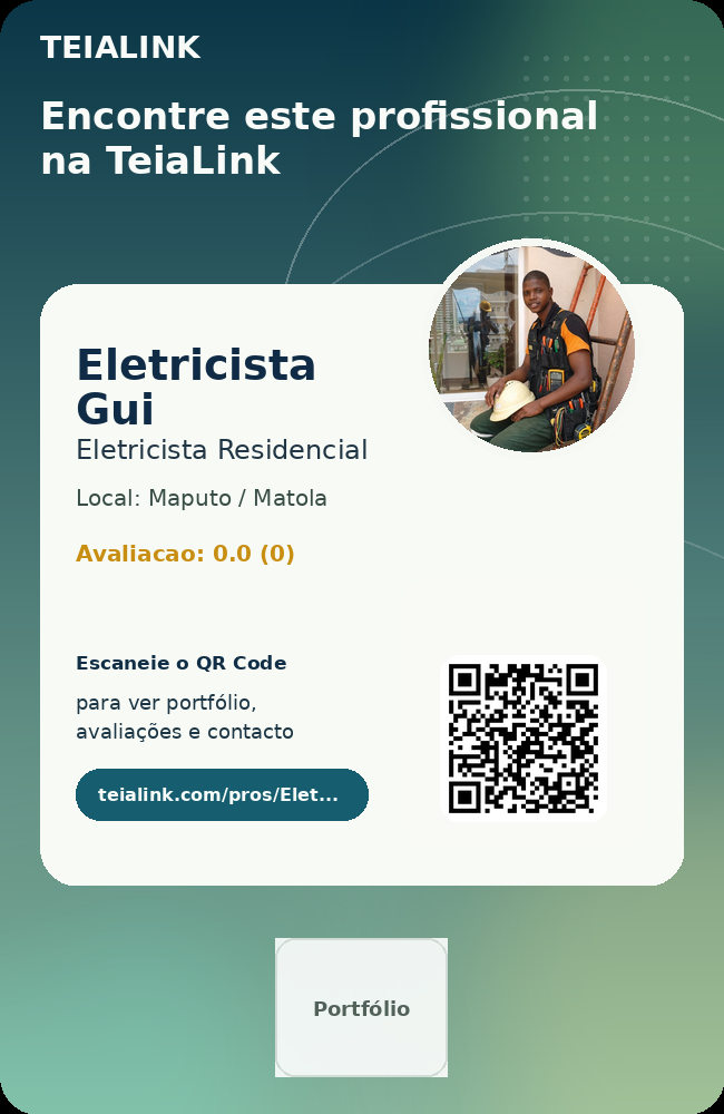 Cartão frente de Eletricista Gui