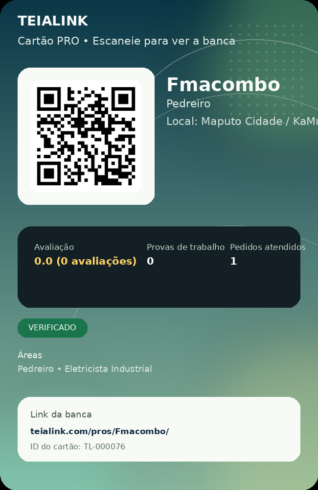 Cartão verso de Fmacombo