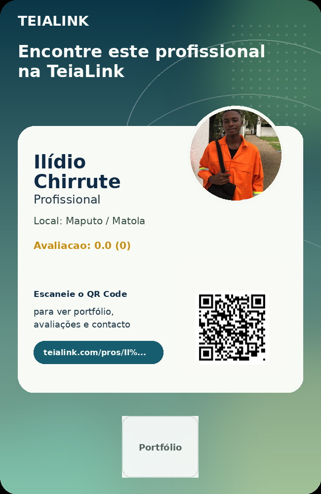 Cartão frente de Ilídio Chirrute