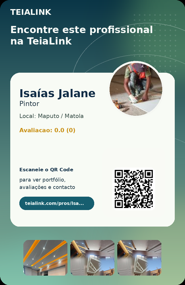 Cartão frente de Isaías Jalane