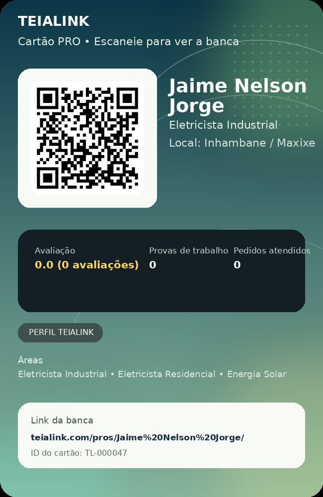 Cartão verso de Jaime Nelson Jorge