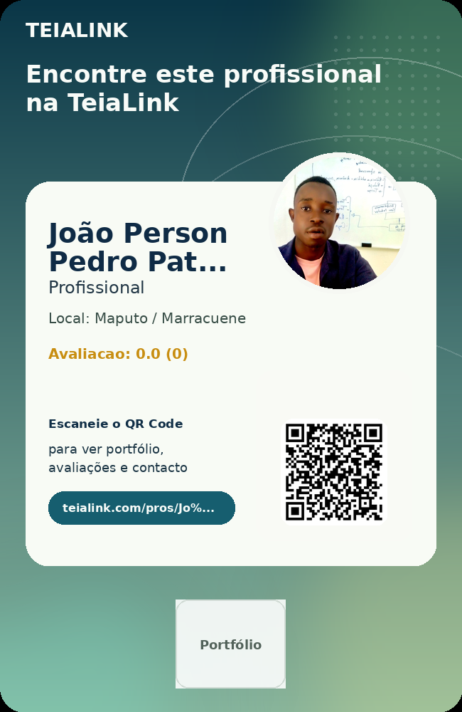 Cartão frente de João Person Pedro Pateguana
