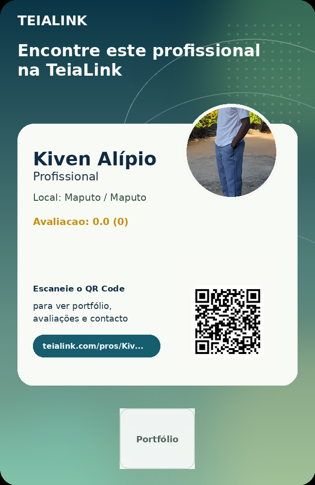 Cartão frente de Kiven Alípio