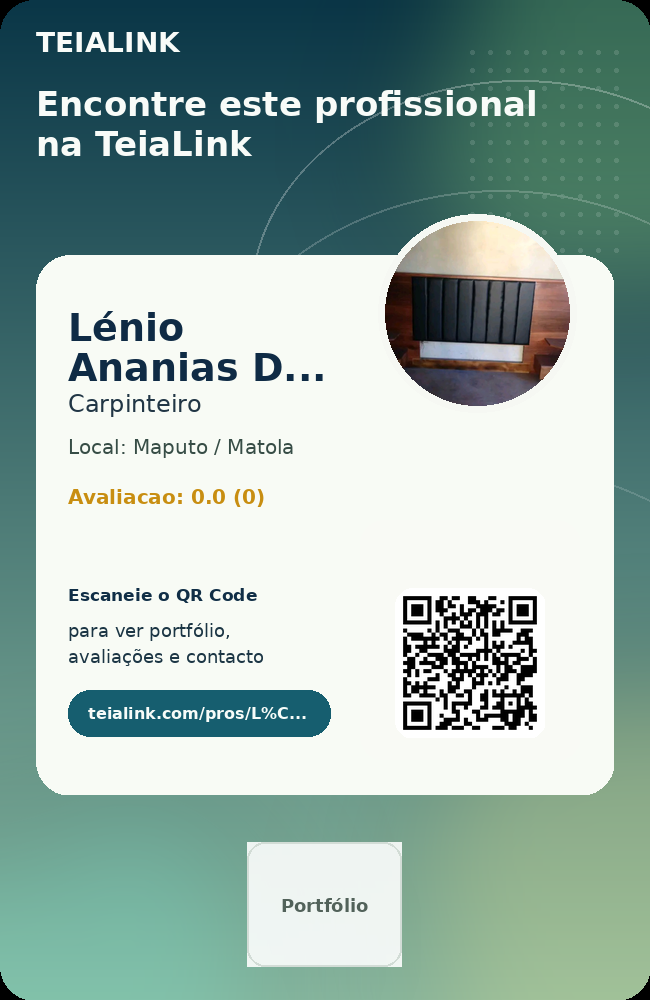 Cartão frente de Lénio Ananias Dambile