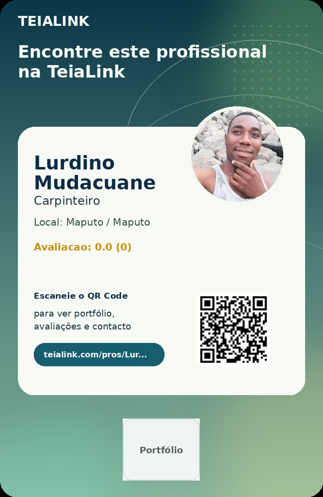 Cartão frente de Lurdino Mudacuane