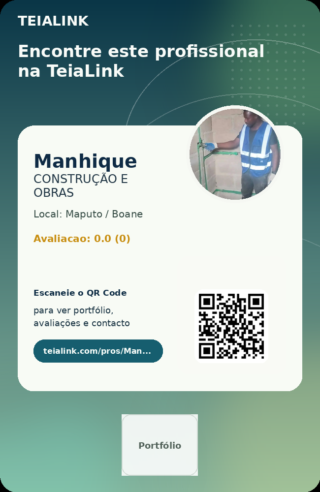 Cartão frente de Manhique