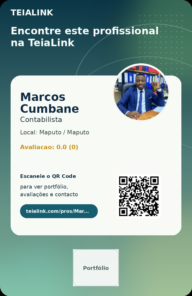 Cartão frente de Marcos Cumbane