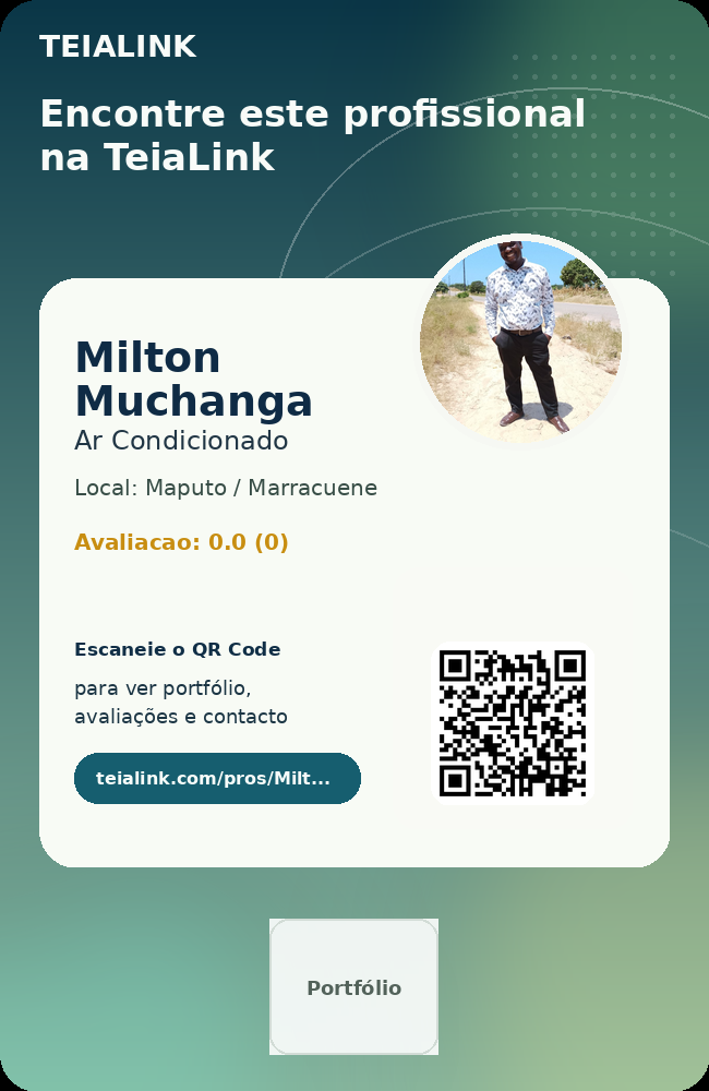 Cartão frente de Milton Muchanga