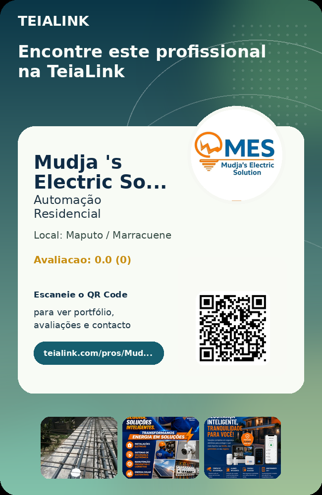 Cartão frente de Mudja 's Electric Solution