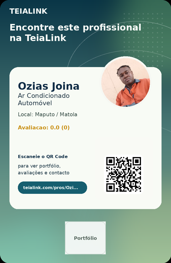 Cartão frente de Ozias Joina