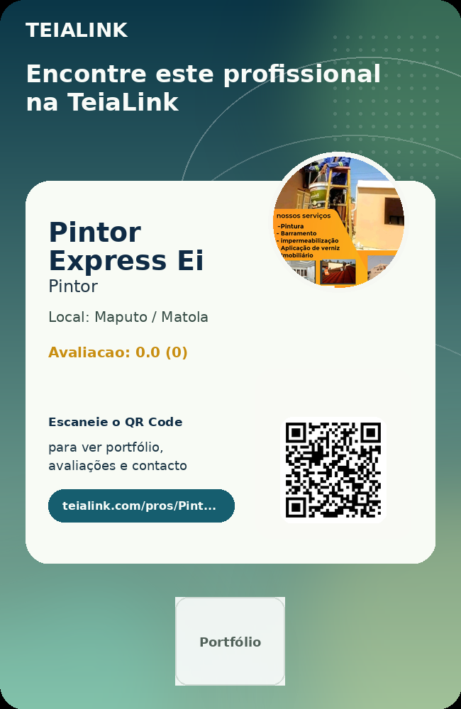 Cartão frente de Pintor Express Ei