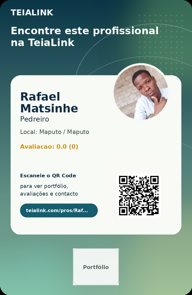 Cartão frente de Rafael Matsinhe