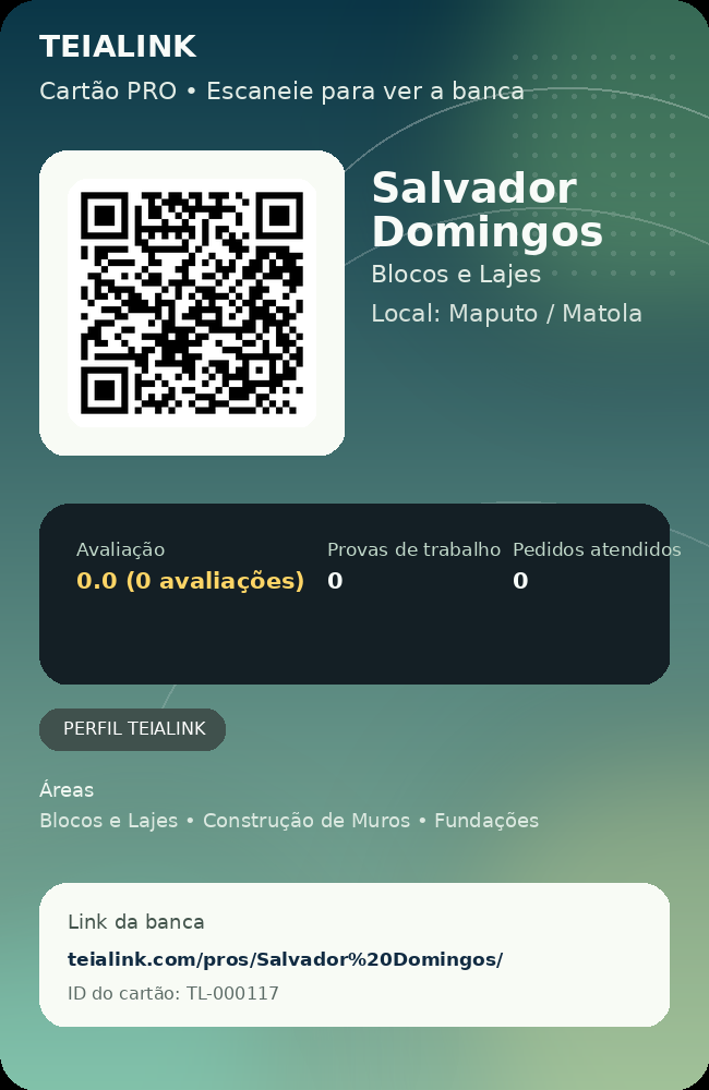 Cartão verso de Salvador Domingos