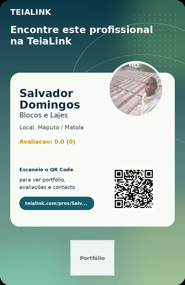 Cartão frente de Salvador Domingos