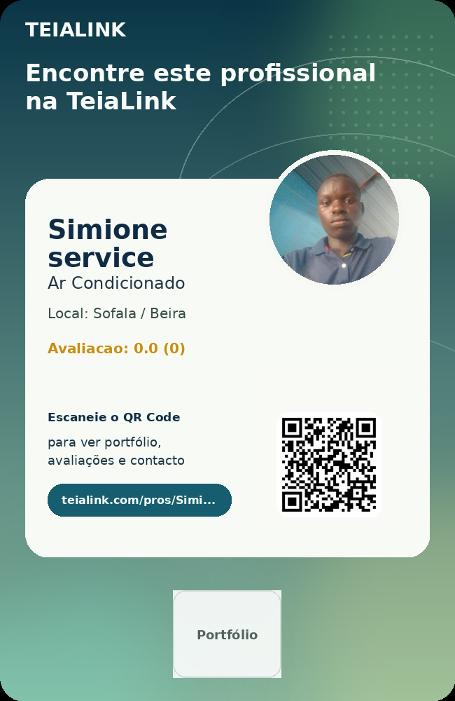 Cartão frente de Simione service
