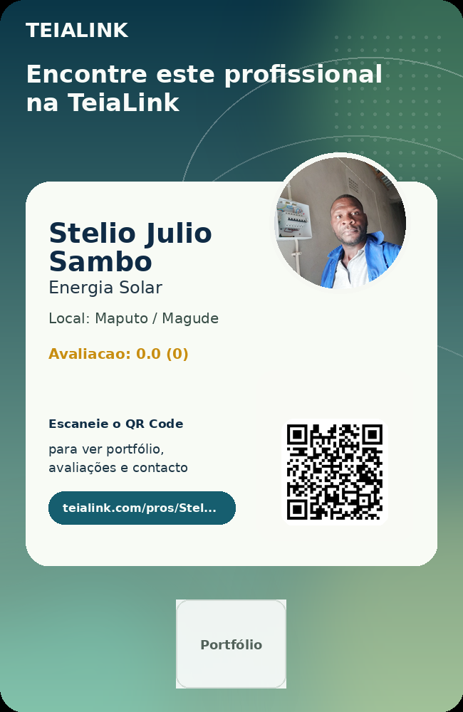 Cartão frente de Stelio Julio Sambo