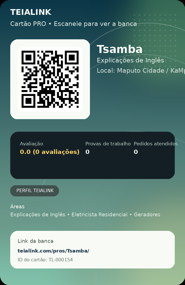 Cartão verso de Tsamba