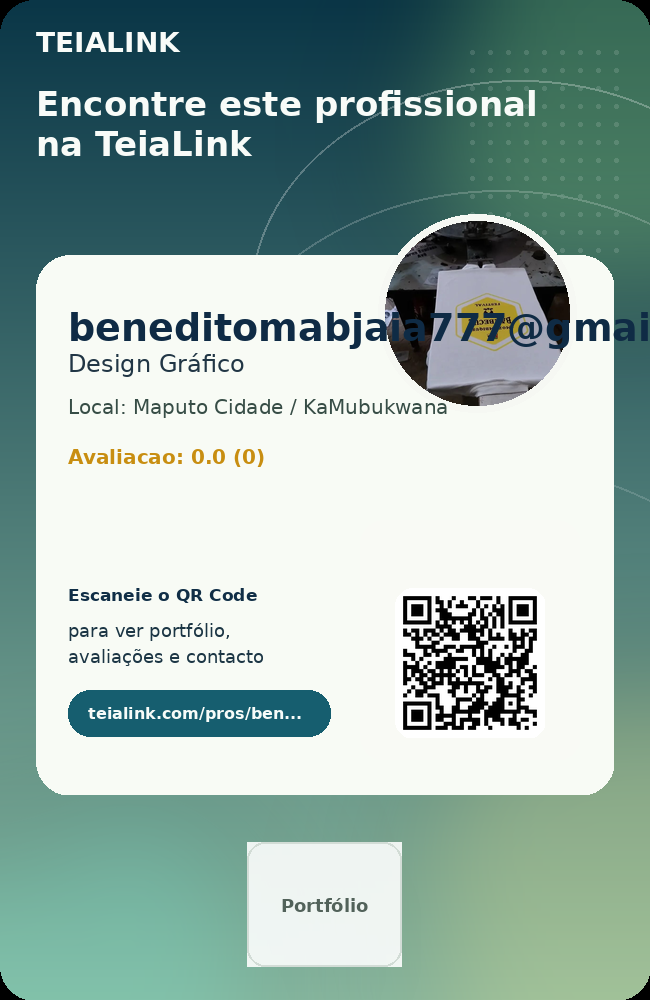 Cartão frente de beneditomabjaia777@gmail.com