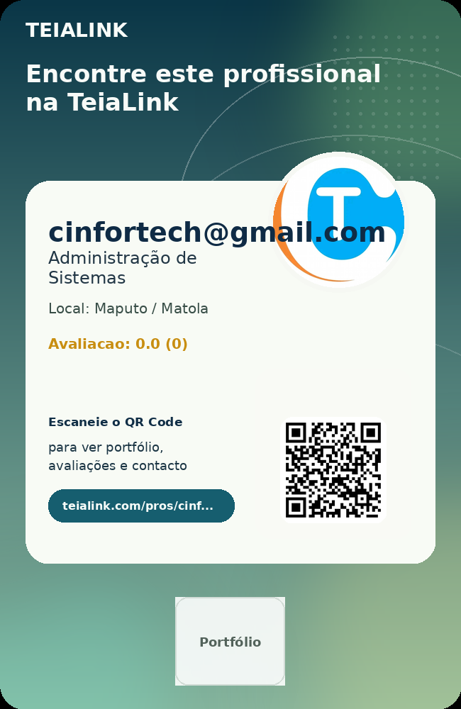 Cartão frente de cinfortech@gmail.com